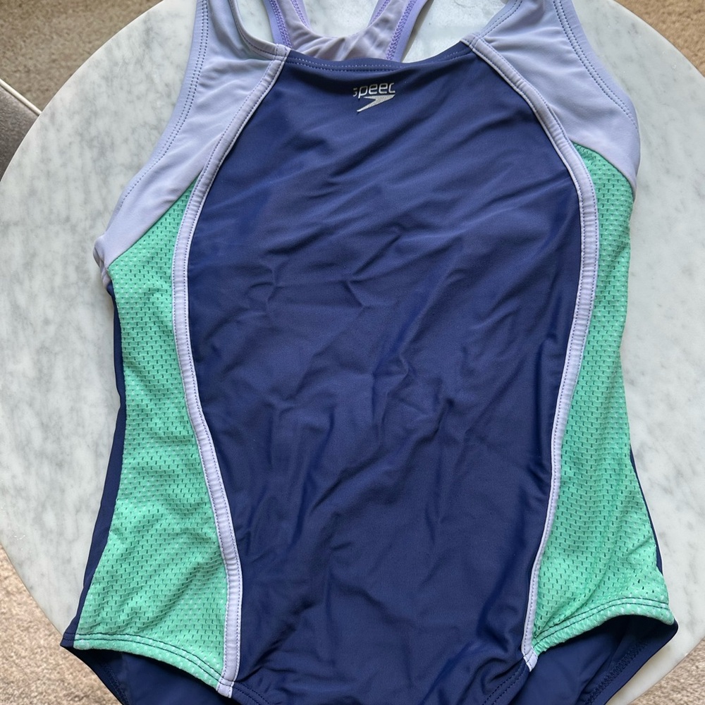 Speedo Navy and Mint Swimsuit